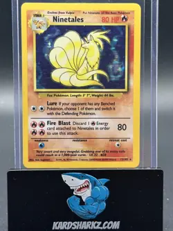 Pokemon TCG Ninetales Base Set 12/102 Holo Shadowless Holo Rare - Image 1