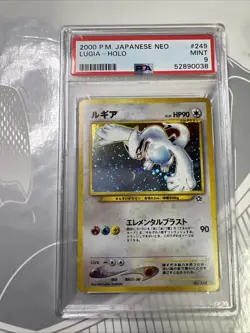 1999 P.M. Japanese Lugia Neo Genesis Holo Rare Pokemon PSA 9 Mint - Image 1
