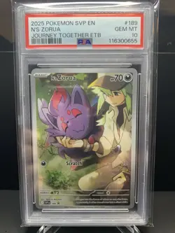 2025 POKEMON SVP EN-SV JOURNEY TOGETHER ETB PROMO #189 N'S ZORUA PSA 10 - Image 1