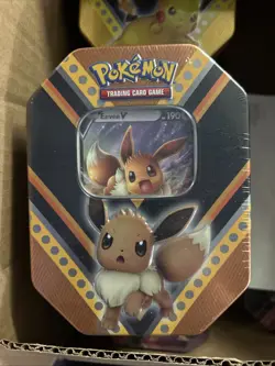 Nintendo Pokemon V Powers Tin Trading Card Game EeveeV - Eevee Tin 820650807794 - Image 1