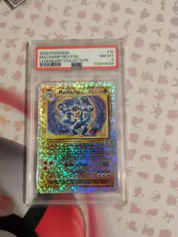 2002 POKEMON LEGENDARY COLLECTION #15 MACHAMP-REVERSE FOIL PSA 8 - Image 1