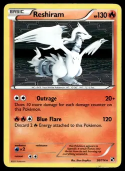 2011 Black & White Reshiram Holo Basic/Rare Holo #26 - Image 1