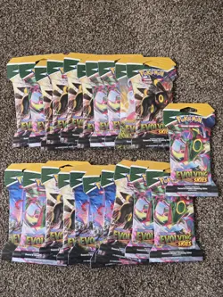 Pokemon Evolving Skies Sword/Shield Lot of (21) Sleeved Booster Packs New - Image 1