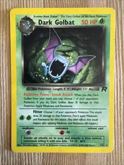 Dark Golbat 7/82 - Pokemon TCG Team Rocket Holo Rare WOTC - LP - Image 1