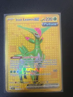 Pokemon TCG Iron Leaves EX Hyper Rare Card 213/162 Holo - Image 1