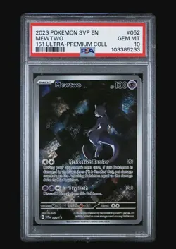 2023 POKEMON SVP EN-SV BLACK STAR PROMO 151 ULTRA-PREM COLL #052 MEWTWO PSA 10 - Image 1