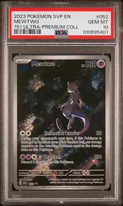 2023 POKEMON SVP EN-SV BLACK STAR PROMO 151 ULTRA-PREM COLL #052 MEWTWO PSA 10 - Image 1
