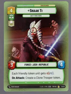 Star Wars Unlimited TotR Hyperspace OP Card 15/20 Shaak Ti - Image 1