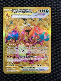 Pokemon Card Charizard EX 228/197 Obsidian Flames Hyper Rare Gold - Image 1