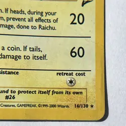 Pokemon TCG Raichu Holo Unlimited+Rare Card Base Set 2, 16/130 - Image 4