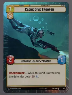 Star Wars Unlimited TotR Foil Hyperspace Card TWI470 Clone Dive Trooper - Image 1