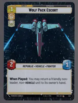 Star Wars Unlimited TotR Foil Hyperspace Card TWI456 Wolf Pack Escort - Image 1