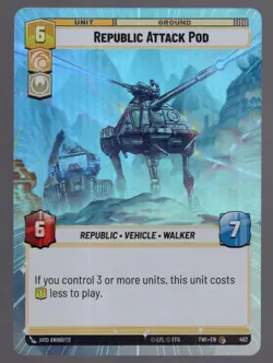 Star Wars Unlimited TotR Foil Hyperspace Card TWI462 Republic Attack Pod - Image 1
