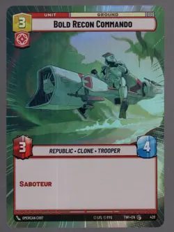 Star Wars Unlimited TotR Foil Hyperspace Card TWI428 Bold Recon Commando - Image 1