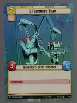 Star Wars Unlimited TotR Foil Hyperspace Card TWI472 B1 Security Team - Image 1