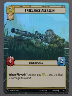 Star Wars Unlimited TotR Foil Hyperspace Card TWI477 Freelance Assassin - Image 1