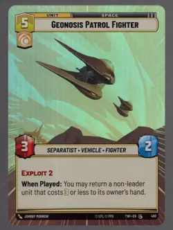 Star Wars Unlimited TotR Foil Hyperspace Card TWI480 Geonosis Patrol Fighter - Image 1
