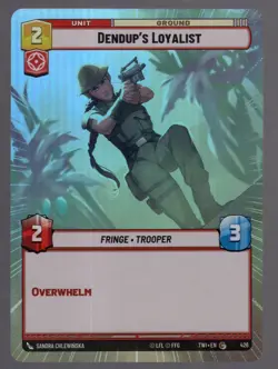 Star Wars Unlimited TotR Foil Hyperspace Card TWI426 Dendup's Loyalist - Image 1