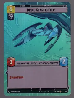 Star Wars Unlimited TotR Foil Hyperspace Card TWI492 Droid Starfighter - Image 1