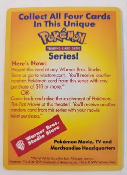 Catch Mew Promo Card - Pokemon the Movie - 1999 Pokemon Wizards of the Coast. - Image 2