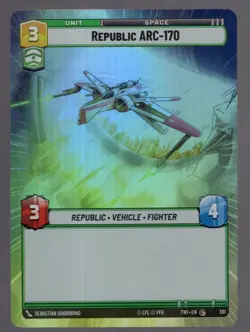 Star Wars Unlimited TotR Foil Hyperspace Card TWI381 Republic ARC-170 - Image 1