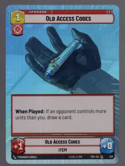 Star Wars Unlimited TotR Foil Hyperspace Card TWI435 Old Access Codes - Image 1