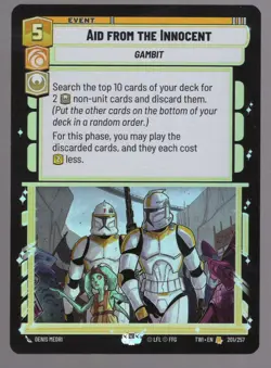 Star Wars Unlimited TotR Foil Card TWI201 Aid from the Innocent - Image 1
