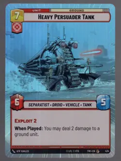 Star Wars Unlimited TotR Foil Hyperspace Card TWI434 Heavy Persuader Tank - Image 1