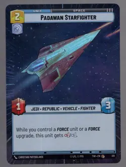 Star Wars Unlimited TotR Foil Hyperspace Card TWI331 Padawan Starfighter - Image 1