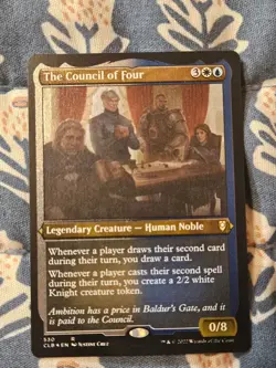 The Council of Four Etched FOIL Baldur's Gate MTG Magic - Image 1