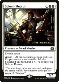 Solemn Recruit -Foil Medium Play MTG Promos: Prerelease Cards - Image 1
