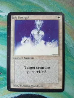 Magic: HOLY STRENGTH Limited Alpha MTG Old School VINTAGE 1st Edition - Image 1