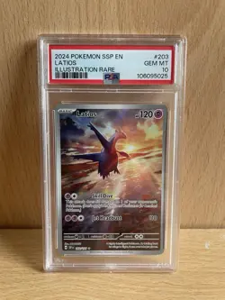 PSA 10 Latios IR 203/191 Illustration Rare SSP Surging Sparks Pokemon 2024 - Image 1