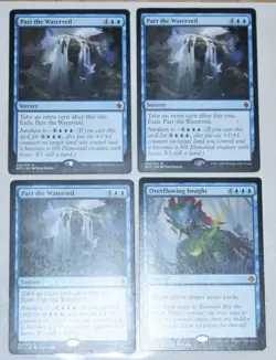 MTG 4x Rare Blue Sorcery Part The Waterveil & Overflowing Insight - Image 2