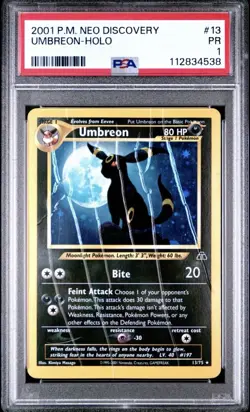Pokemon Neo Discovery 2001 Umbreon Holo PSA1-The OG Moonbreon! - Image 1