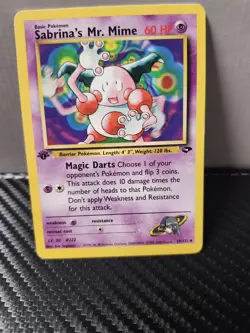 Sabrina’s Mr. Mime 59/132 1st Edition - 2000 Pokemon Gym Challenges - Image 1