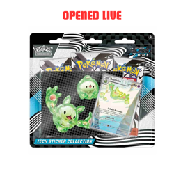 (OPENED LIVE ) Pokemon Black Bolt SV10.5 3-Pack Tech Sticker Collection - Image 1