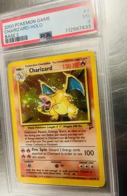 2000 Pokemon Charizard Base Set 2 Holo 004/130 PSA 3 - Image 4