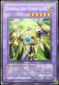 Yu-Gi-Oh! Elemental Hero Thunder Giant EHC2-EN004 Secret Rare Limited Edit. [PL] - Image 1