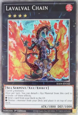 YuGiOh Lavalval Chain RA04-EN162 Platinum Secret Rare 1st Ed - Image 1