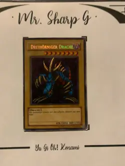 DREIHORNIGER DRACHE - LOB-G000 DEUTSCH Yu-Gi-Oh! CARD SECERET RARE HOLO KONAMI** - Image 2
