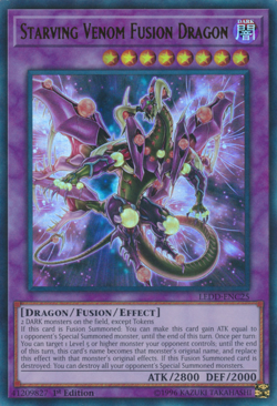Starving Venom Fusion Dragon [LEDD-ENC25] Ultra Rare Lightly Played 1st Edition - Image 1