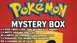 Pokemon Box 1 Graded Card 8+ Vintage WOTC Holo Rare Playmat 60+ Cards - Image 2