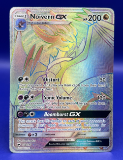 2017 Pokemon Card Burning Shadows Noivern GX 160/147 Rainbow Secret Rare NM - Image 1