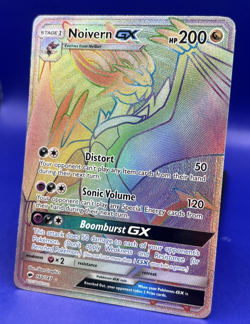 2017 Pokemon Card Burning Shadows Noivern GX 160/147 Rainbow Secret Rare NM - Image 2