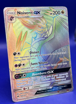 2017 Pokemon Card Burning Shadows Noivern GX 160/147 Rainbow Secret Rare NM - Image 3
