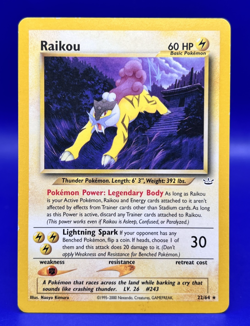 Pokemon Card Raikou Neo Revelation 22/64 Non-Holo Rare LP+ - Image 1