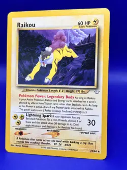 Pokemon Card Raikou Neo Revelation 22/64 Non-Holo Rare LP+ - Image 2