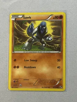 Sawk 62/114 Rare Black & White Pokemon Card - Image 2