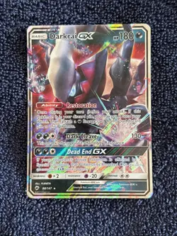 Pokemon 2017 DARKRAI GX 88/147 Sun & Moon Burning Shadows Rare Full Art Holo - Image 1